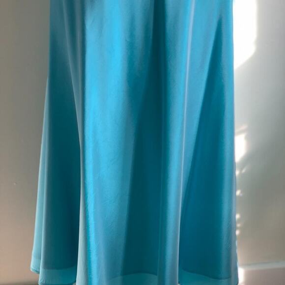 Fairycore Two Piece Dress Small Blue Striped Bustier Top Midi Skirt Prom Formal - Picture 5 of 8